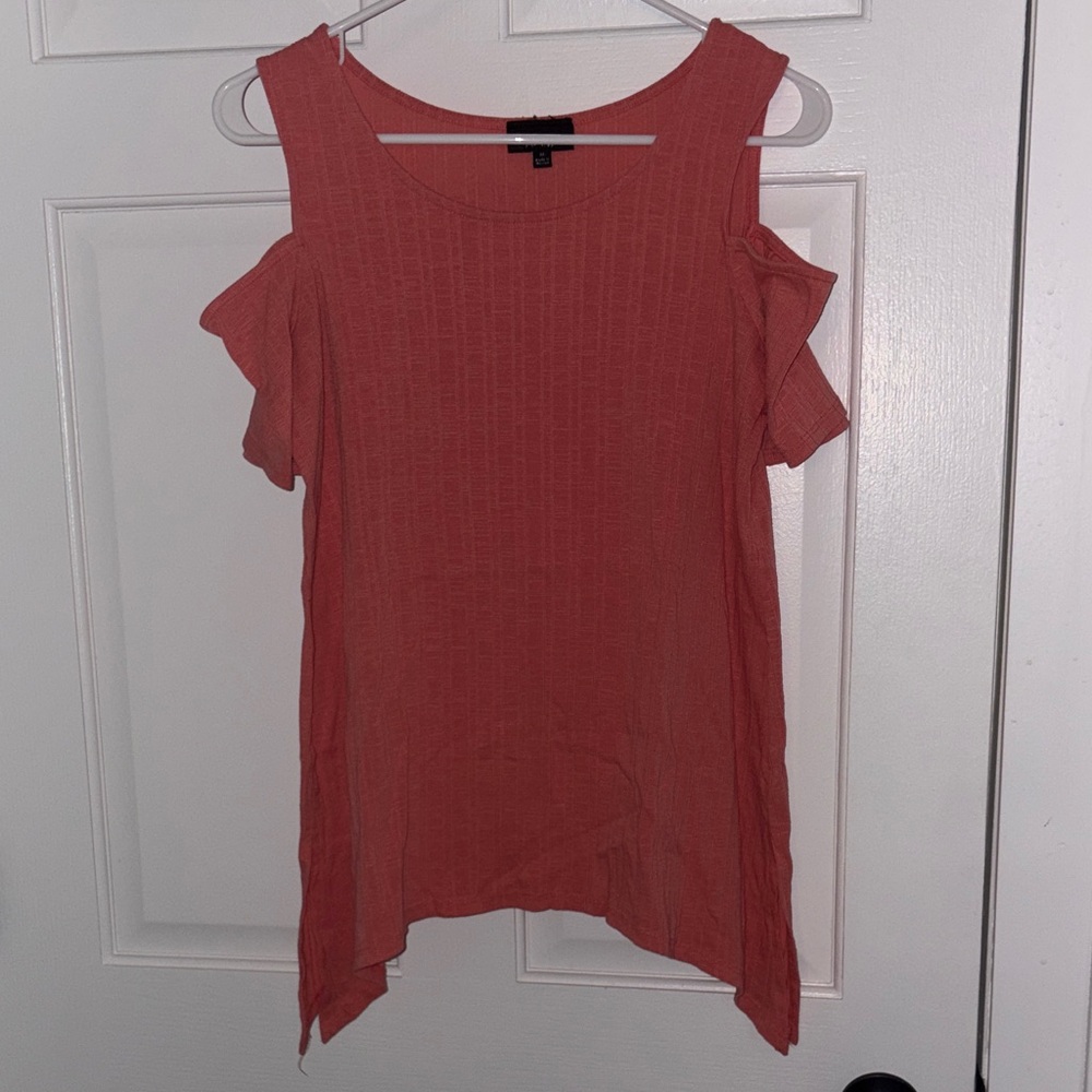 Apt. 9 Cold Shoulder Blouse - Coral